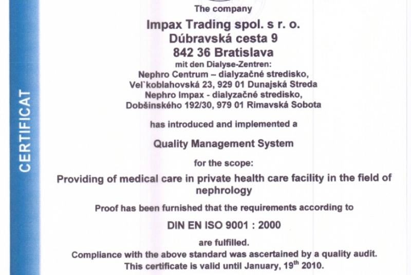 Novinky kongres / Certifikácia ISO 9001:2000